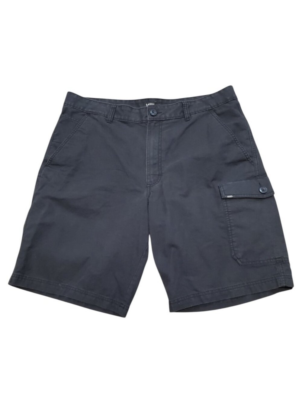 VANS Cargo Shorts Off The Wall Mens Flat Front Cargo Shorts 100% Cotton in Black